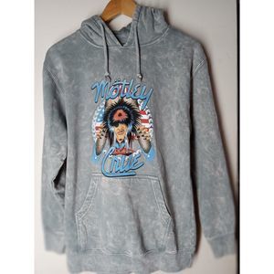 Motley Crew Hoodie With Front Pocket Tye Dye Gray Sz S/M